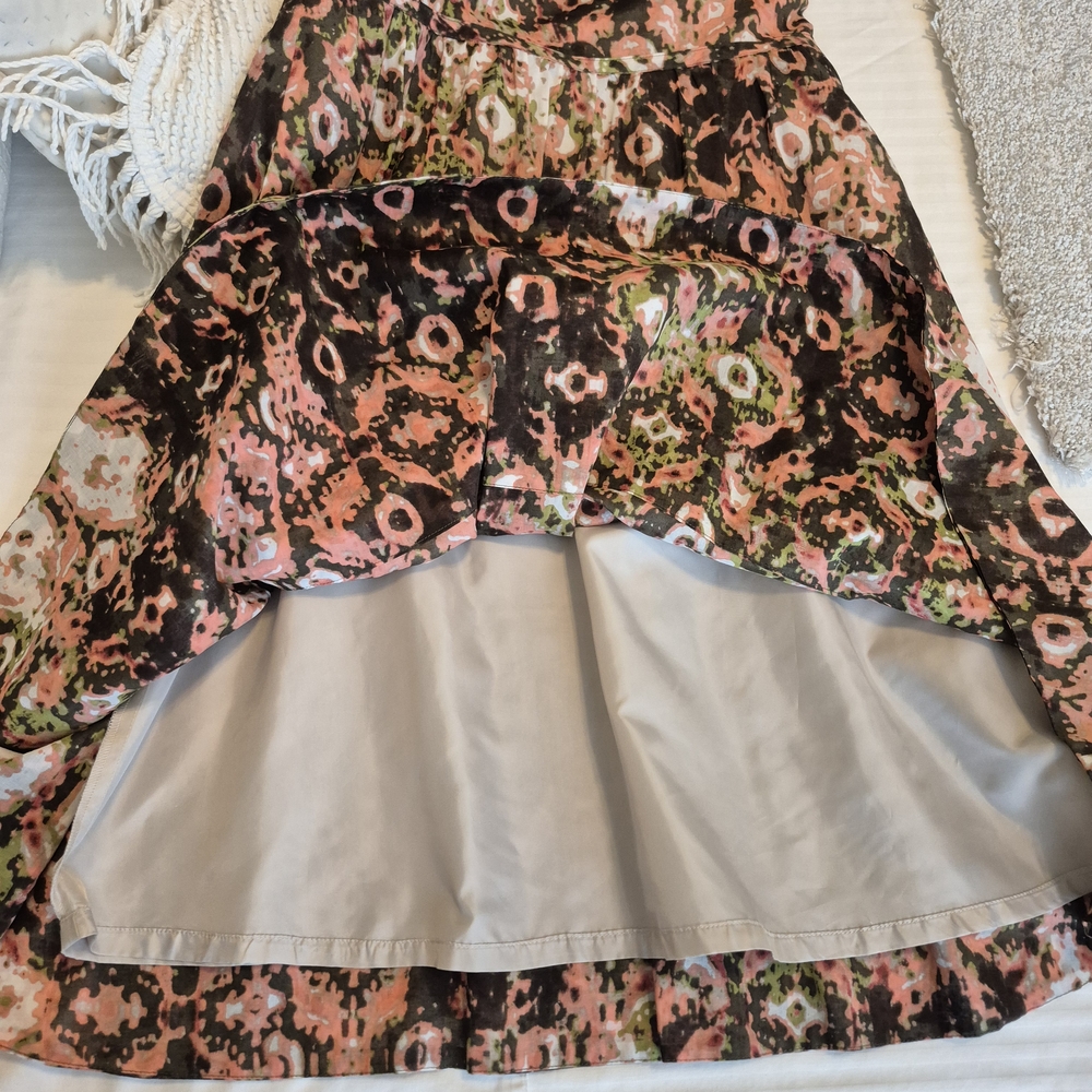 Calvin Klein Multi Color Floral Dress Side Zipper Pockets Fully Lined Size 8 - Picture 11 of 12